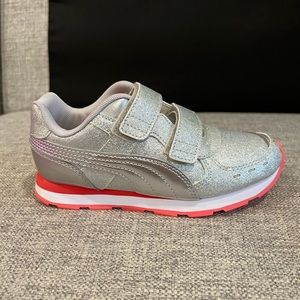 Silver Glitter Puma Kids Sneakers